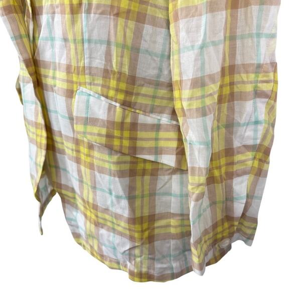 Rag & Bone 100% Cotton Plaid Yellow Margot Blazer NWT Longline Jacket sz 8 - Picture 8 of 16